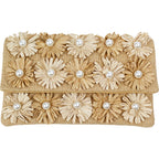 Flower Pearl Jute Clutch LAC-SS-811