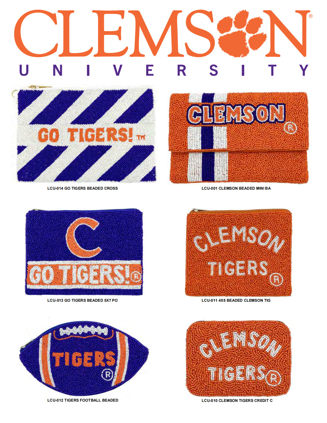 Go Tigers Orange Beaded Strap LCU-007