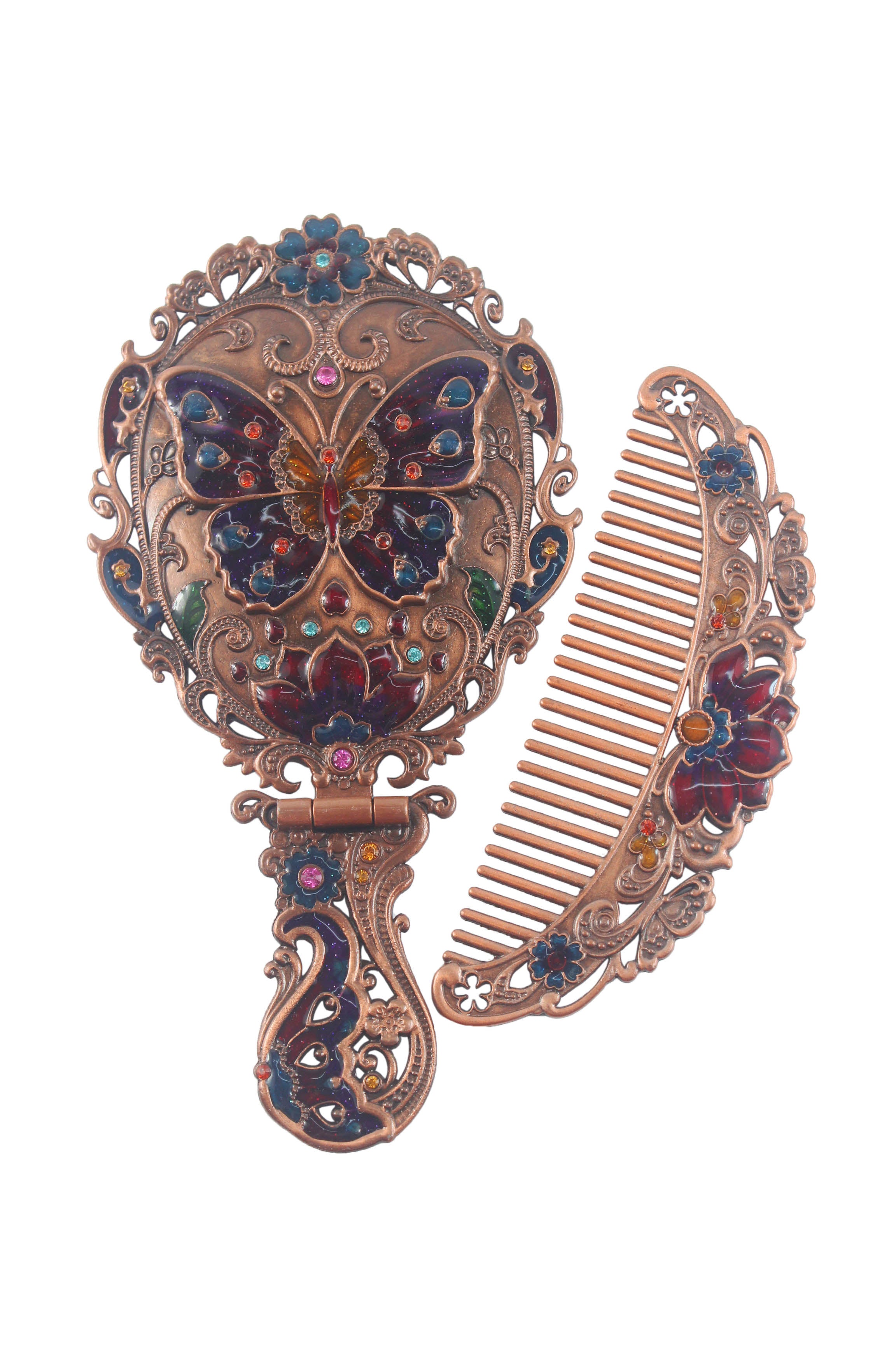 Medium Size Butterfly Metal Mirror Set M0392