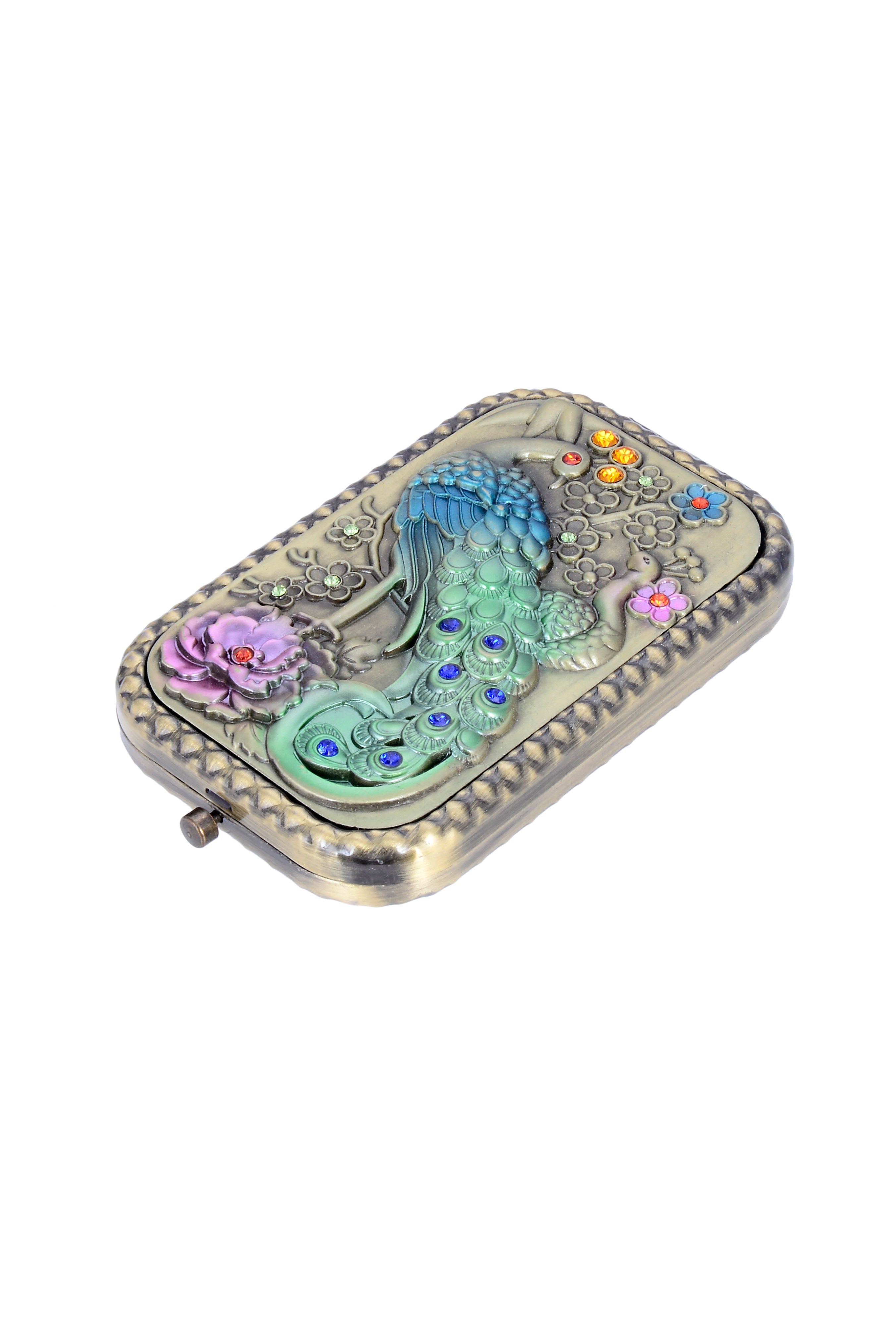 Vintage Peacock Portable Cellphone Mirror M0400