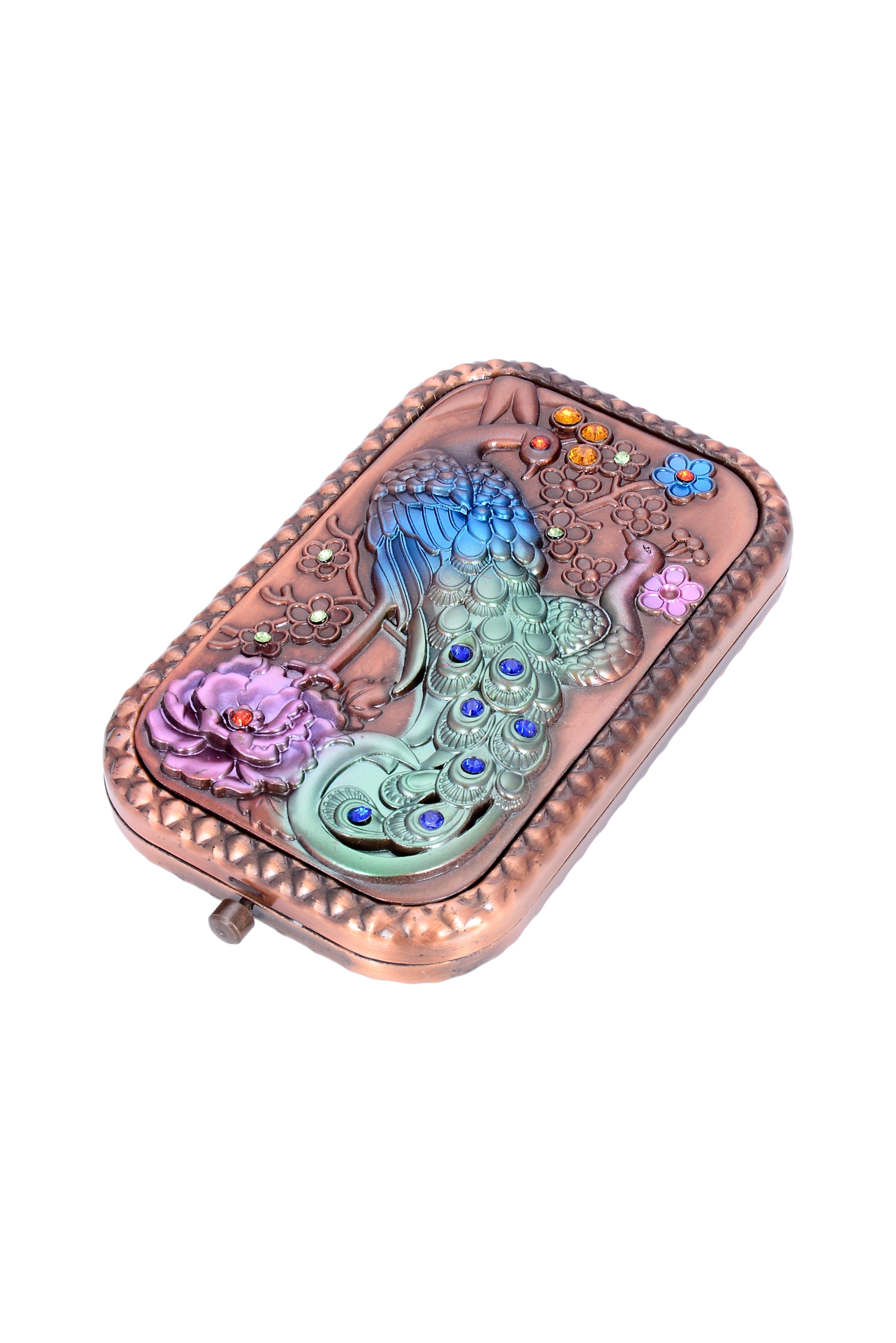 Vintage Peacock Portable Cellphone Mirror M0400