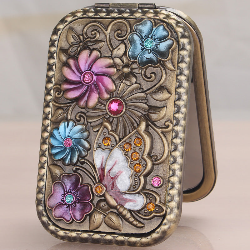 Floral Butterfly Portable Fold Mirror M0418