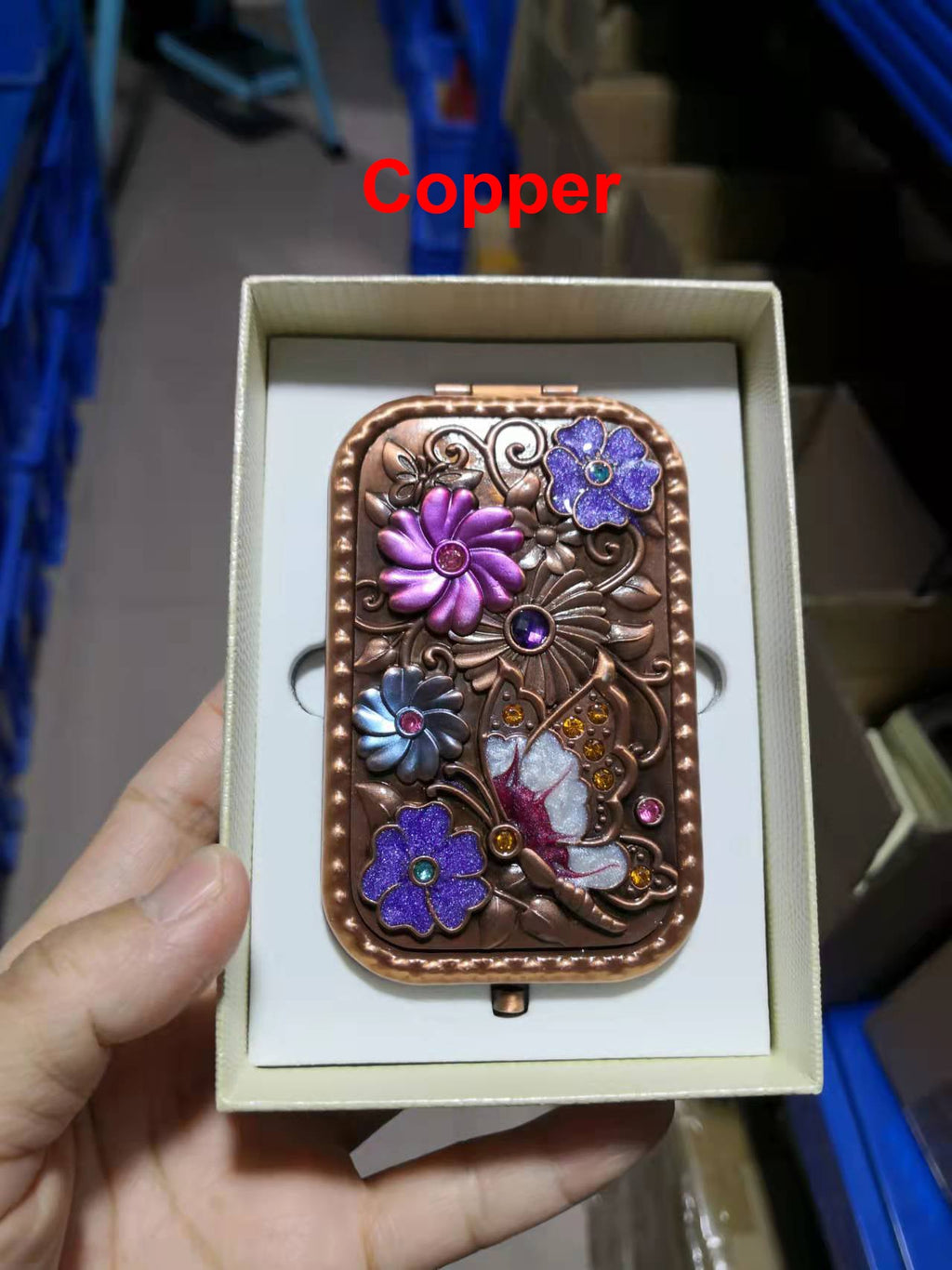Floral Butterfly Portable Fold Mirror M0418