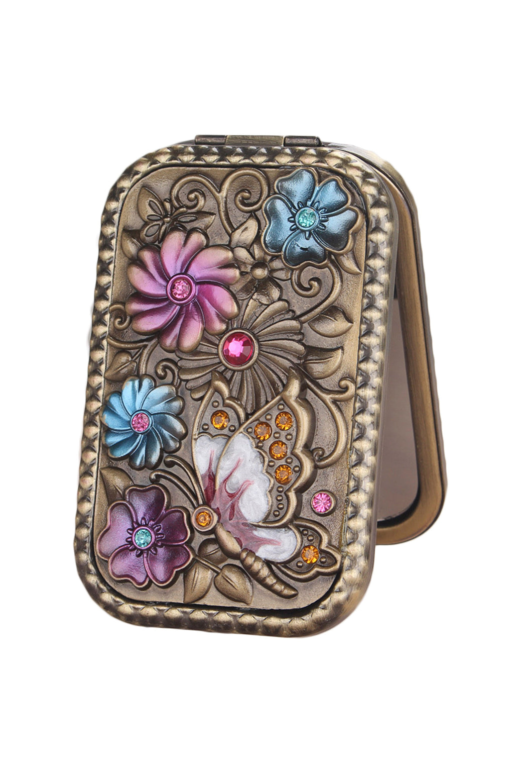 Floral Butterfly Portable Fold Mirror M0418