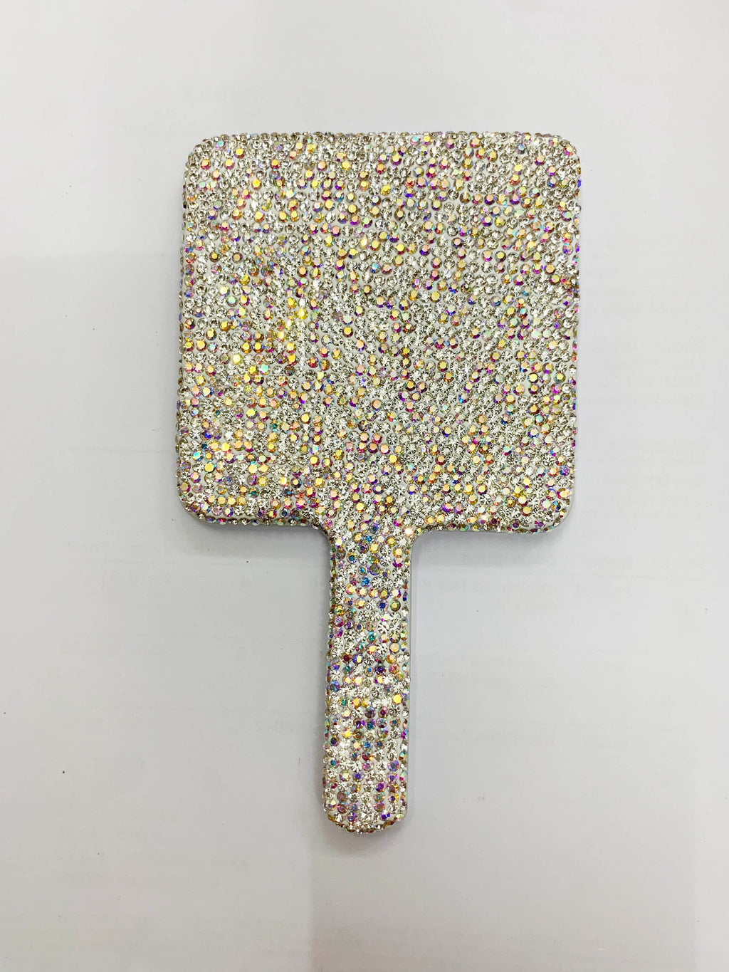 Square Ceramic Rhinestone Hand Mirror M0430