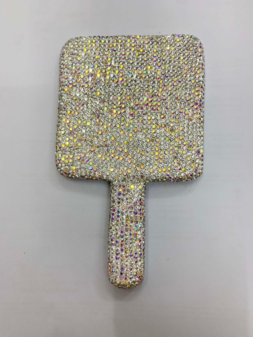Square Ceramic Rhinestone Hand Mirror M0430