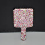 Square Ceramic Rhinestone Hand Mirror M0430