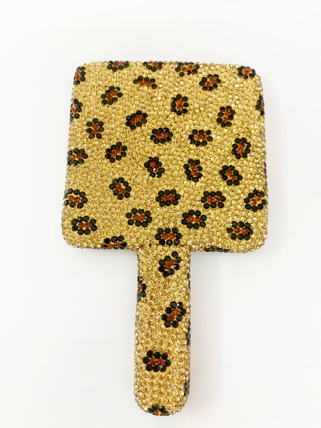 Square Ceramic Rhinestone Hand Mirror M0430