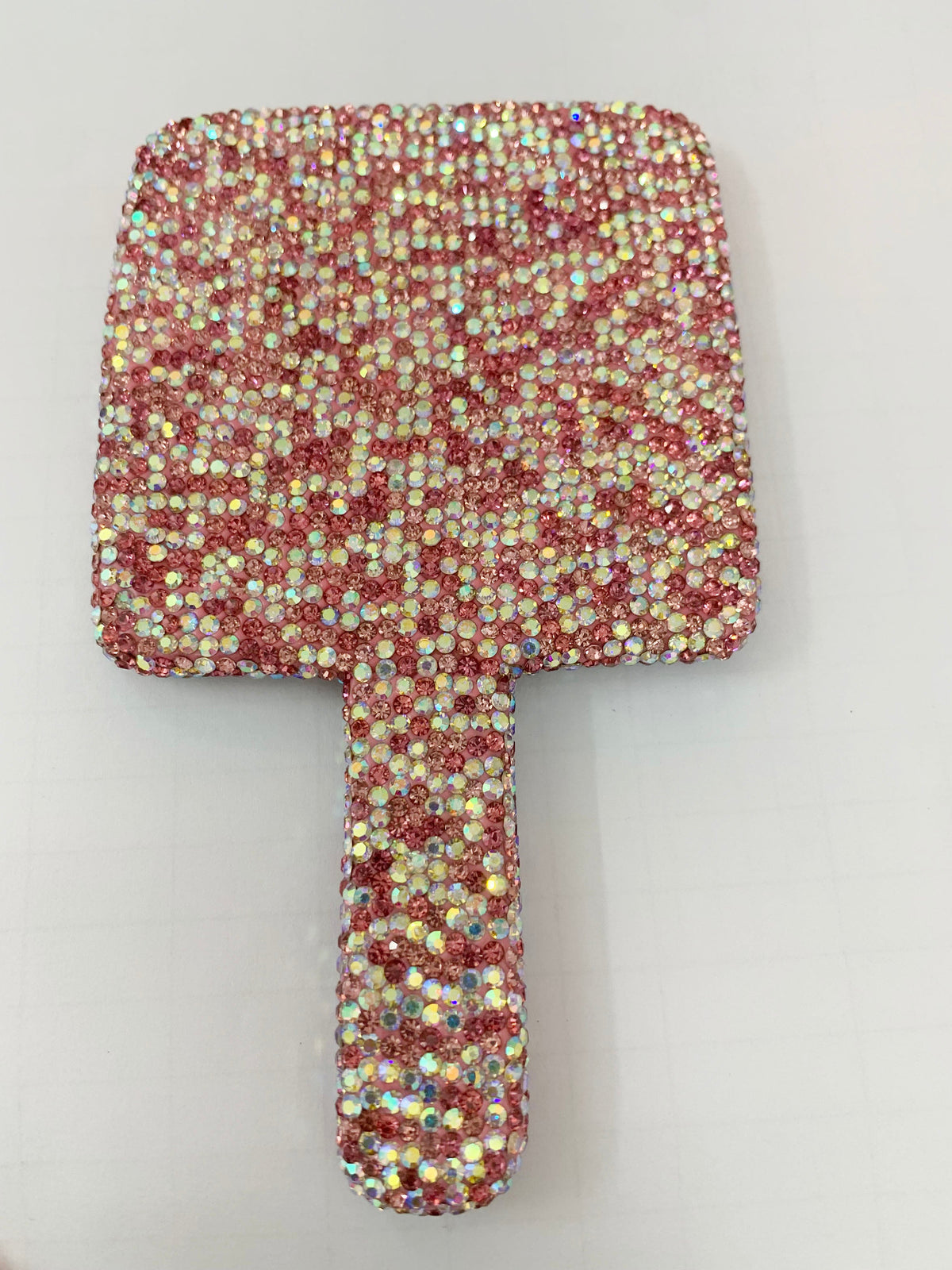 Square Ceramic Rhinestone Hand Mirror M0430