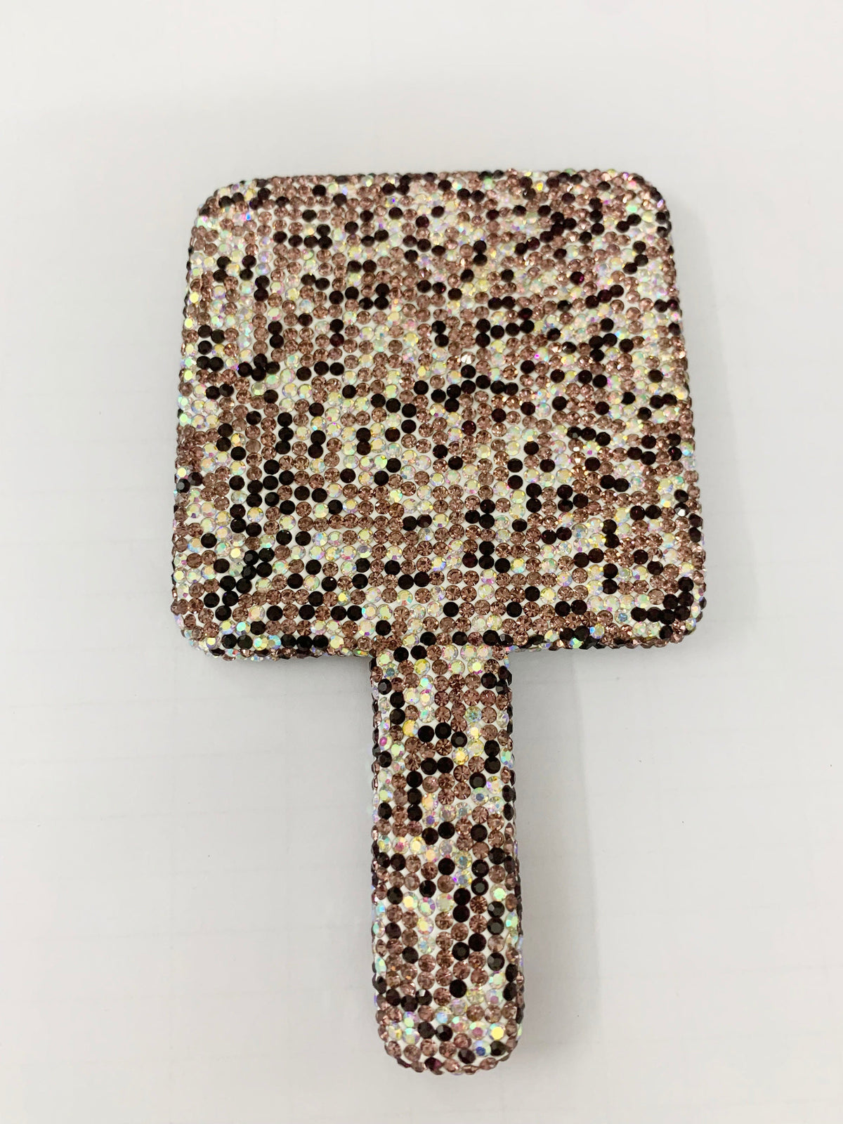 Square Ceramic Rhinestone Hand Mirror M0430