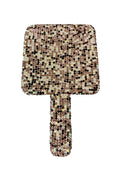 Square Ceramic Rhinestone Hand Mirror M0430