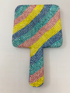 Square Ceramic Rhinestone Hand Mirror M0430