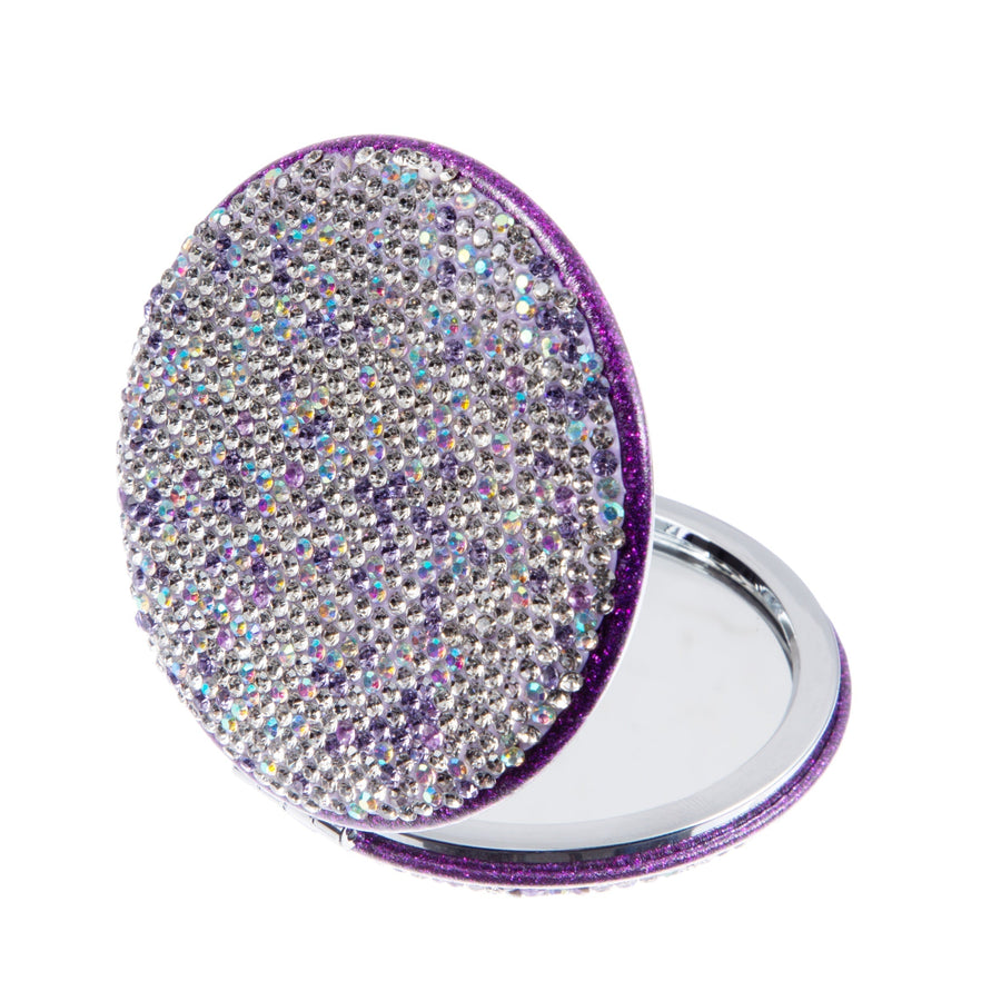 Round Ceramic Rhinestone Folding Makeup Mirror M0449