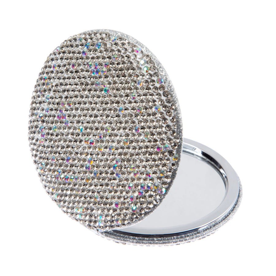 Round Ceramic Rhinestone Folding Makeup Mirror M0449