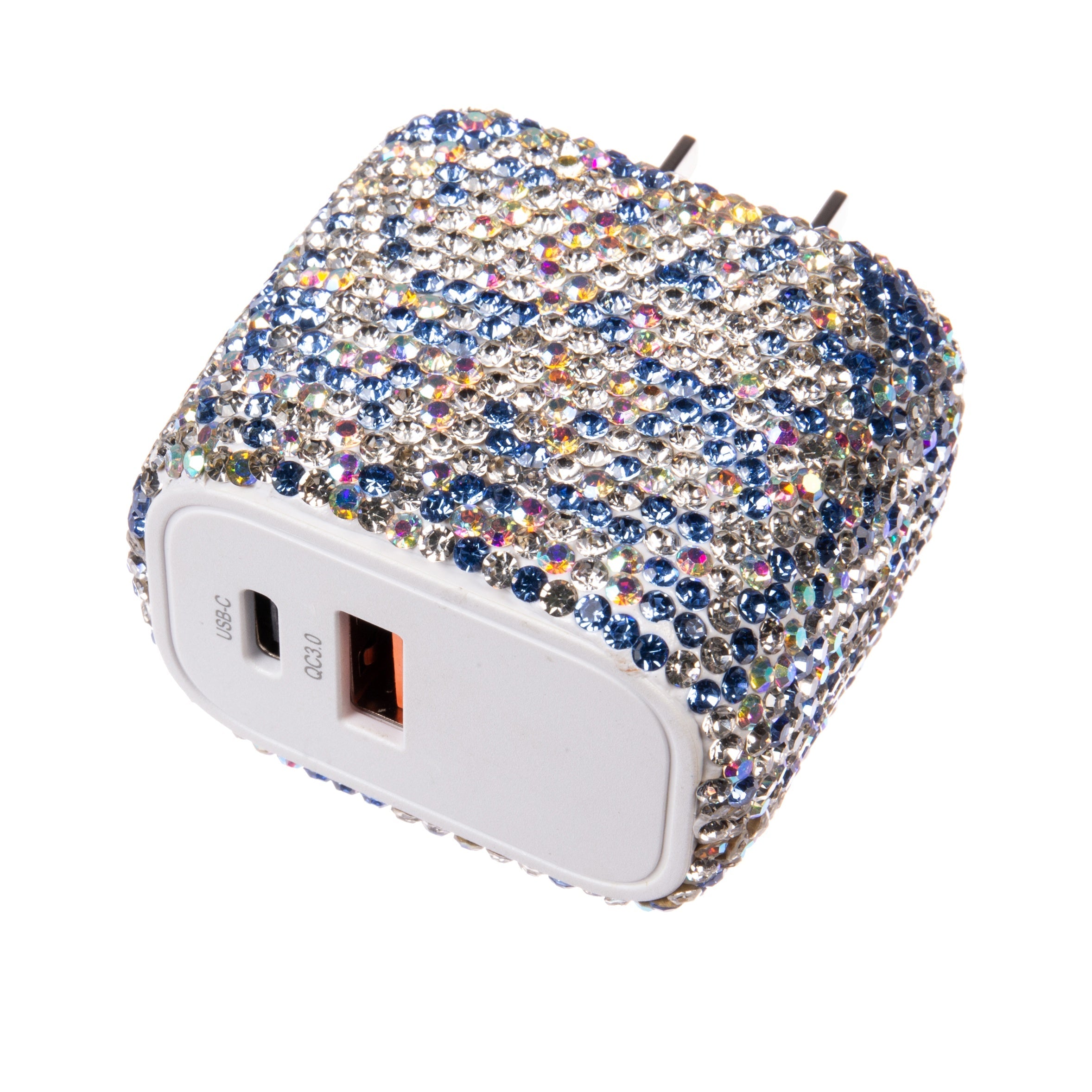 Ceramic Rhinestone USB-C & USB Dual Wall Charger MIS1022