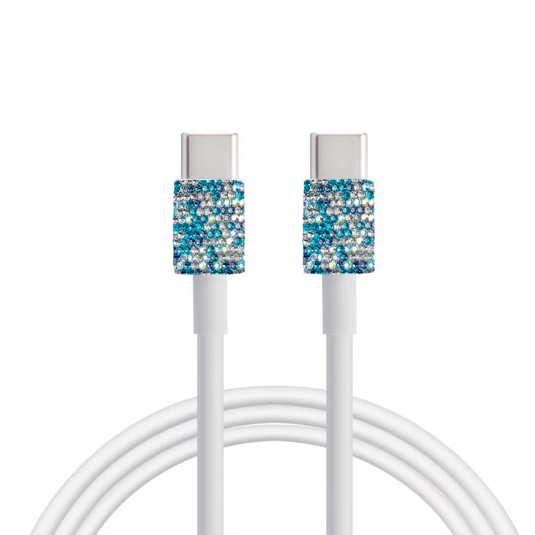 Ceramic Rhinestone USB to Type C Cable Charging Cable MIS1024