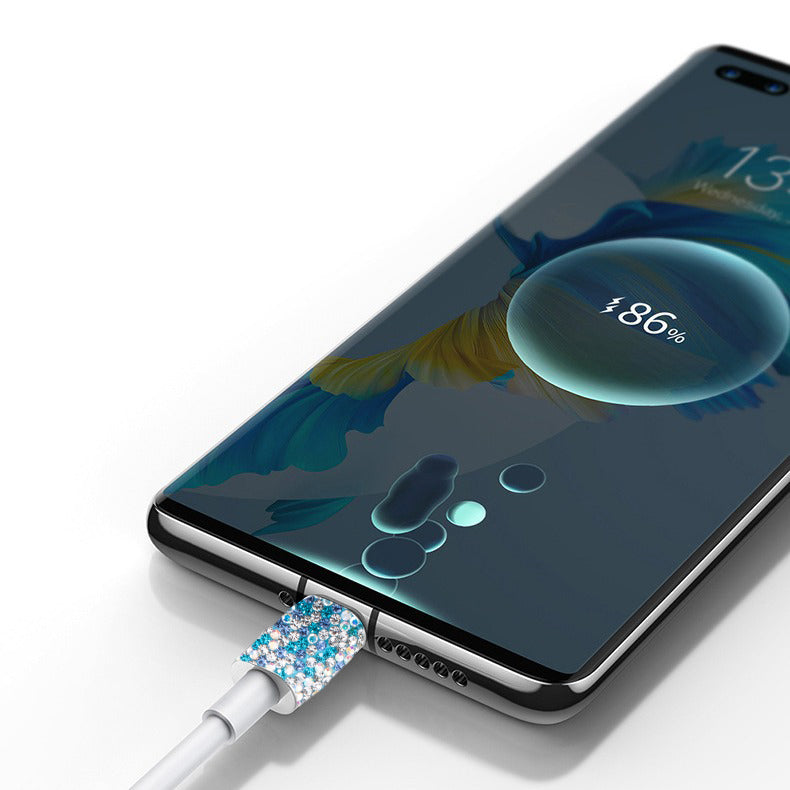 Ceramic Rhinestone USB to Type C Cable Charging Cable MIS1024