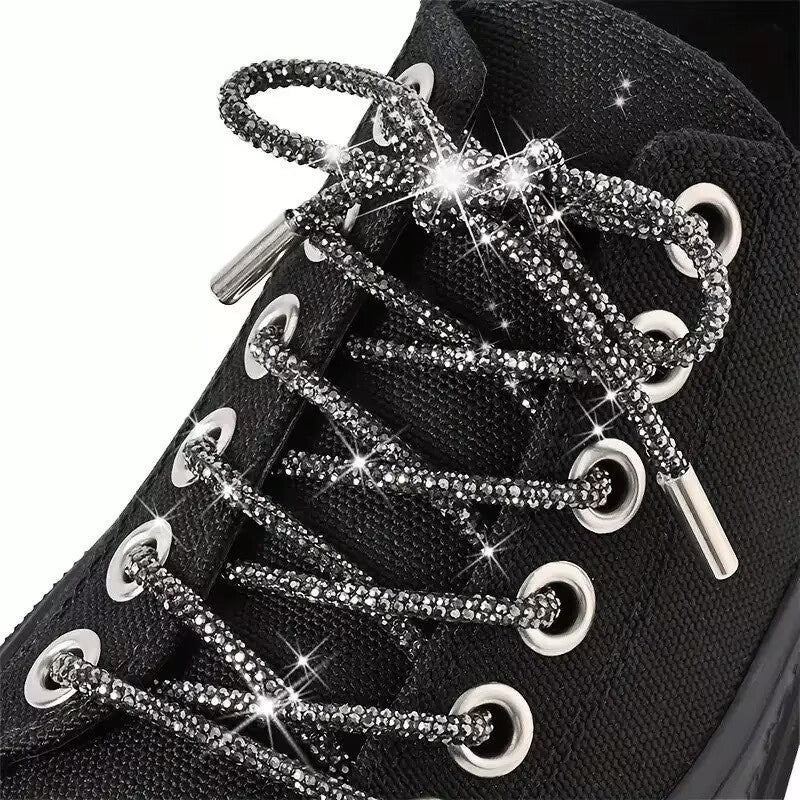 Rhinestone Round Tube Shoelace 140CM MIS1053