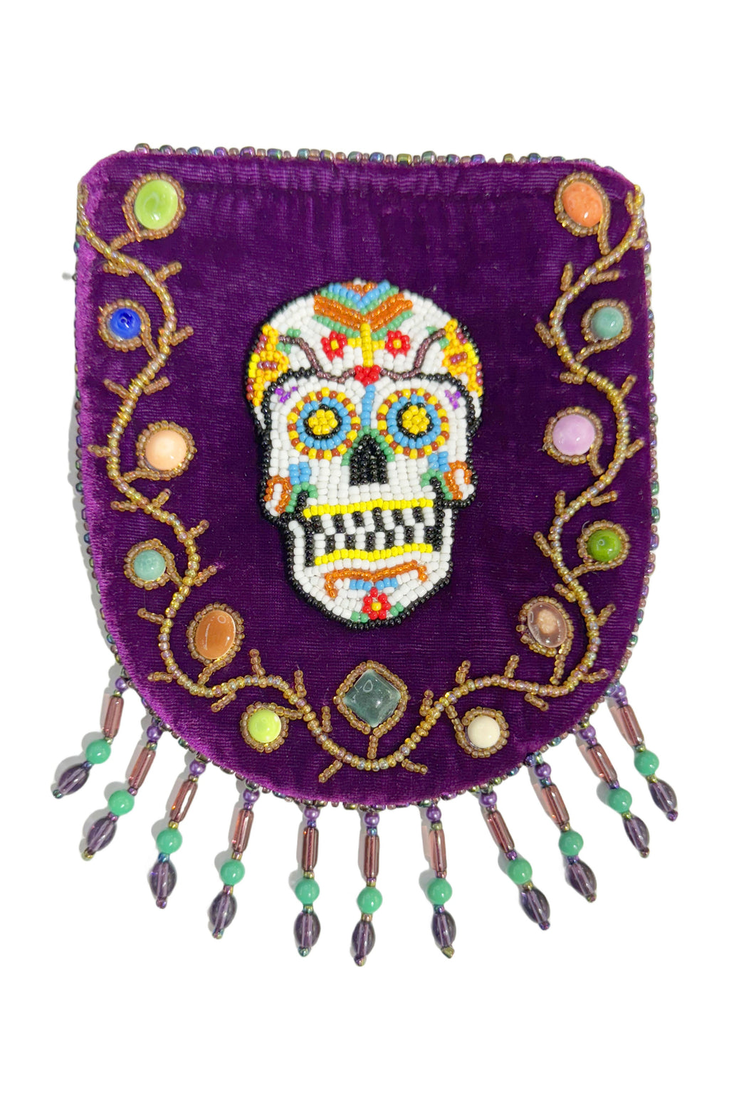 Skull Pattern Velvet Crossbody MUG - view 7