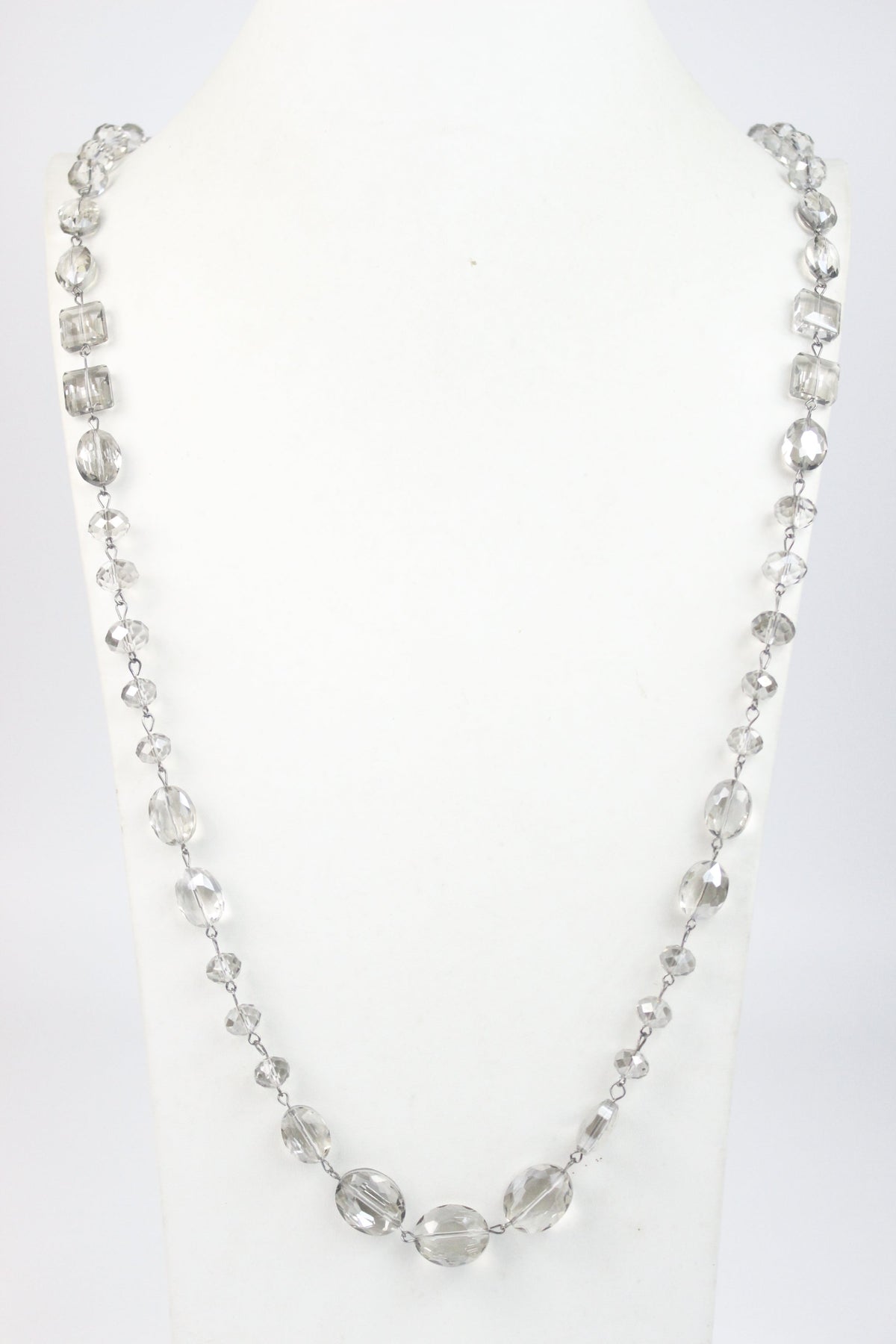 Classic Chandalier Crystal Long Necklaces N1130-Grey