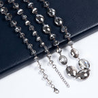 Classic Chandalier Crystal Long Necklaces N1130-Grey