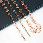 Classic Chandalier Crystal Long Necklaces N1130-Pink