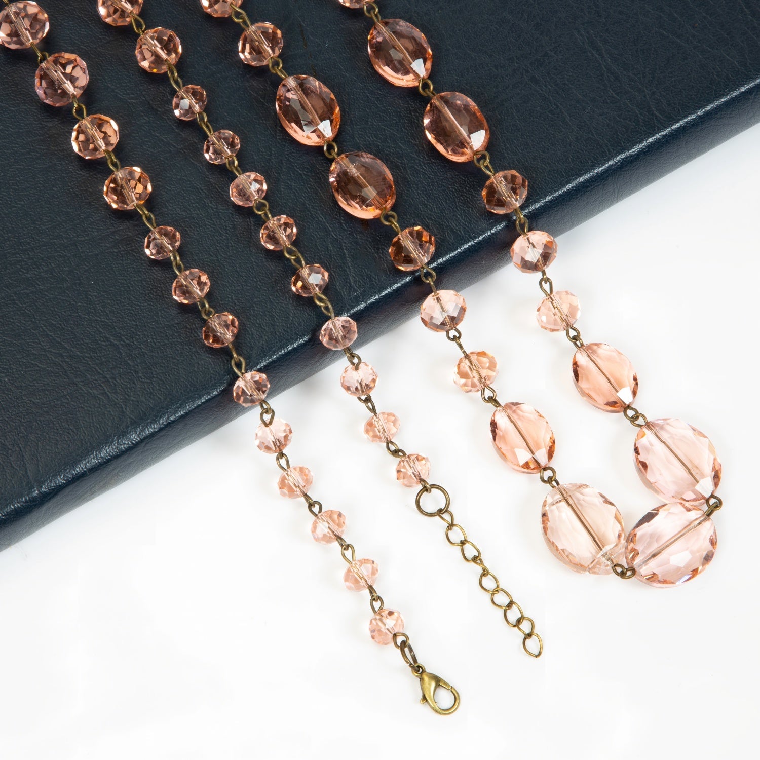 Classic Chandalier Crystal Long Necklaces N1130-Pink