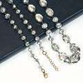 Classic Chandalier Crystal Long Necklaces N1130-Silver