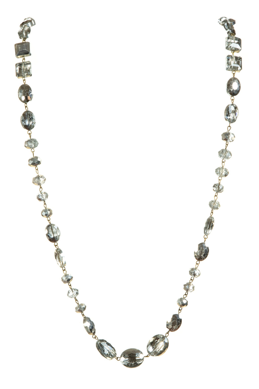Classic Chandalier Crystal Long Necklaces N1130-Silver