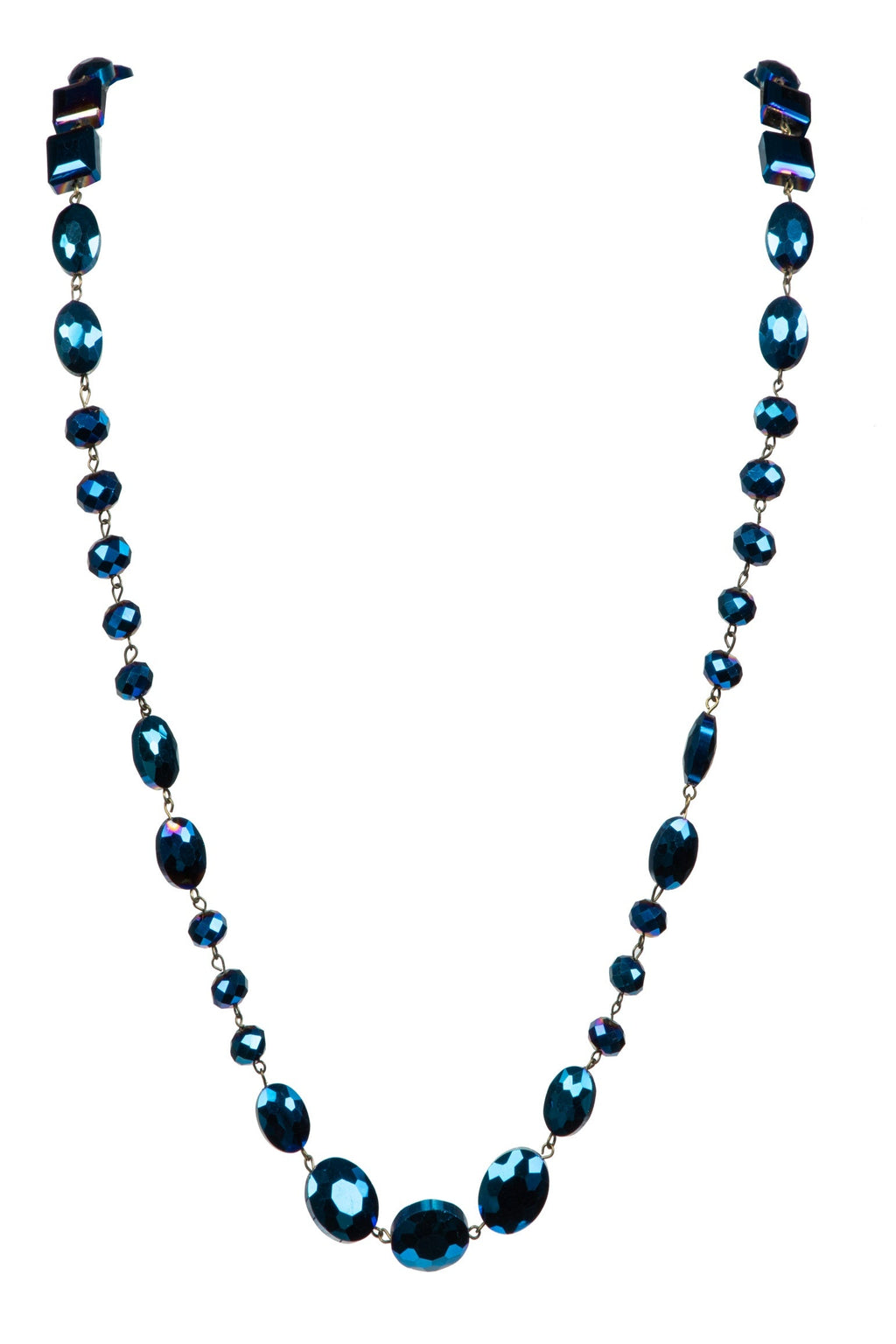 Classic Chandalier Crystal Long Necklaces N1130-Dark Blue