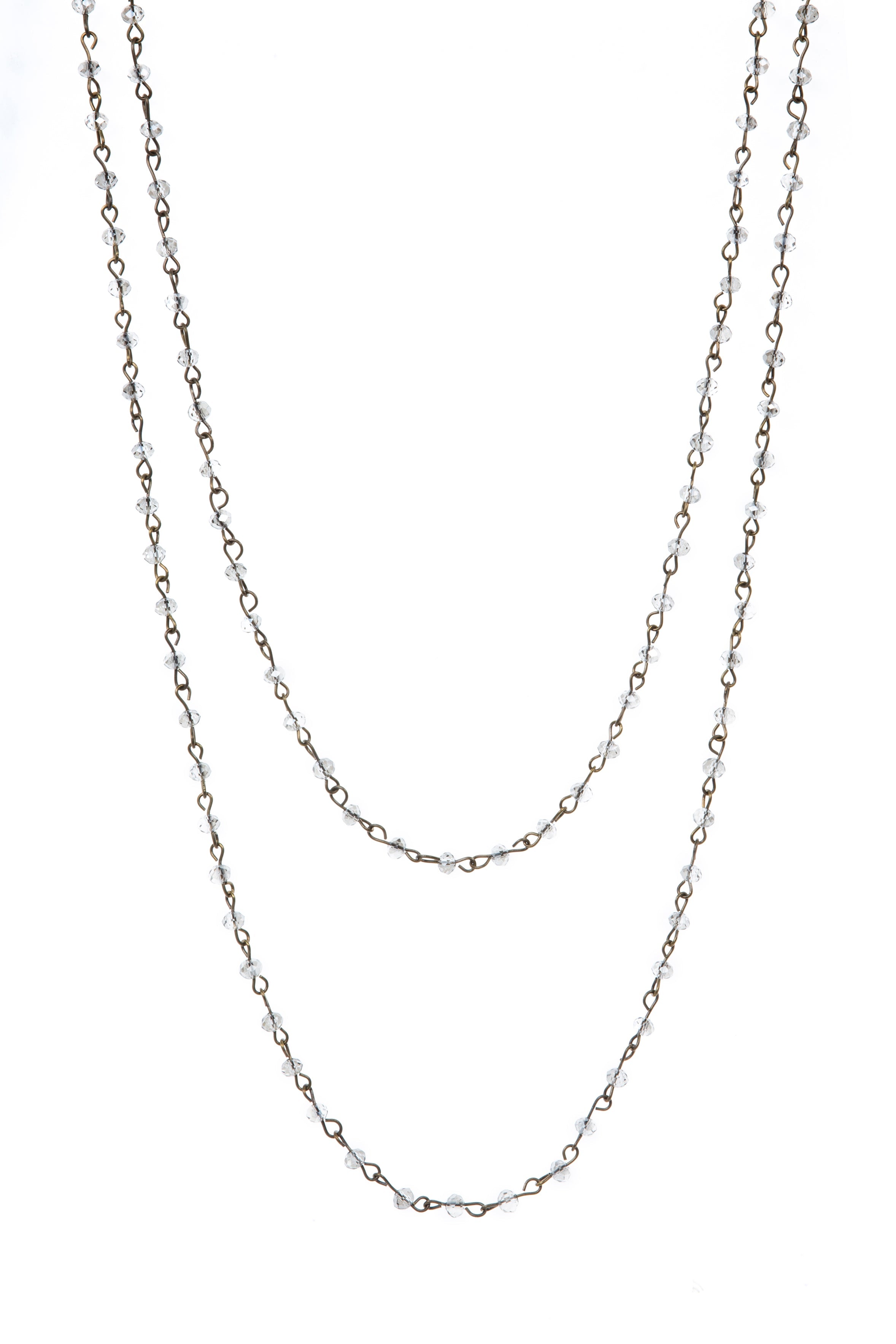 Crystal Beads Chain Necklace N1163-11-BZ