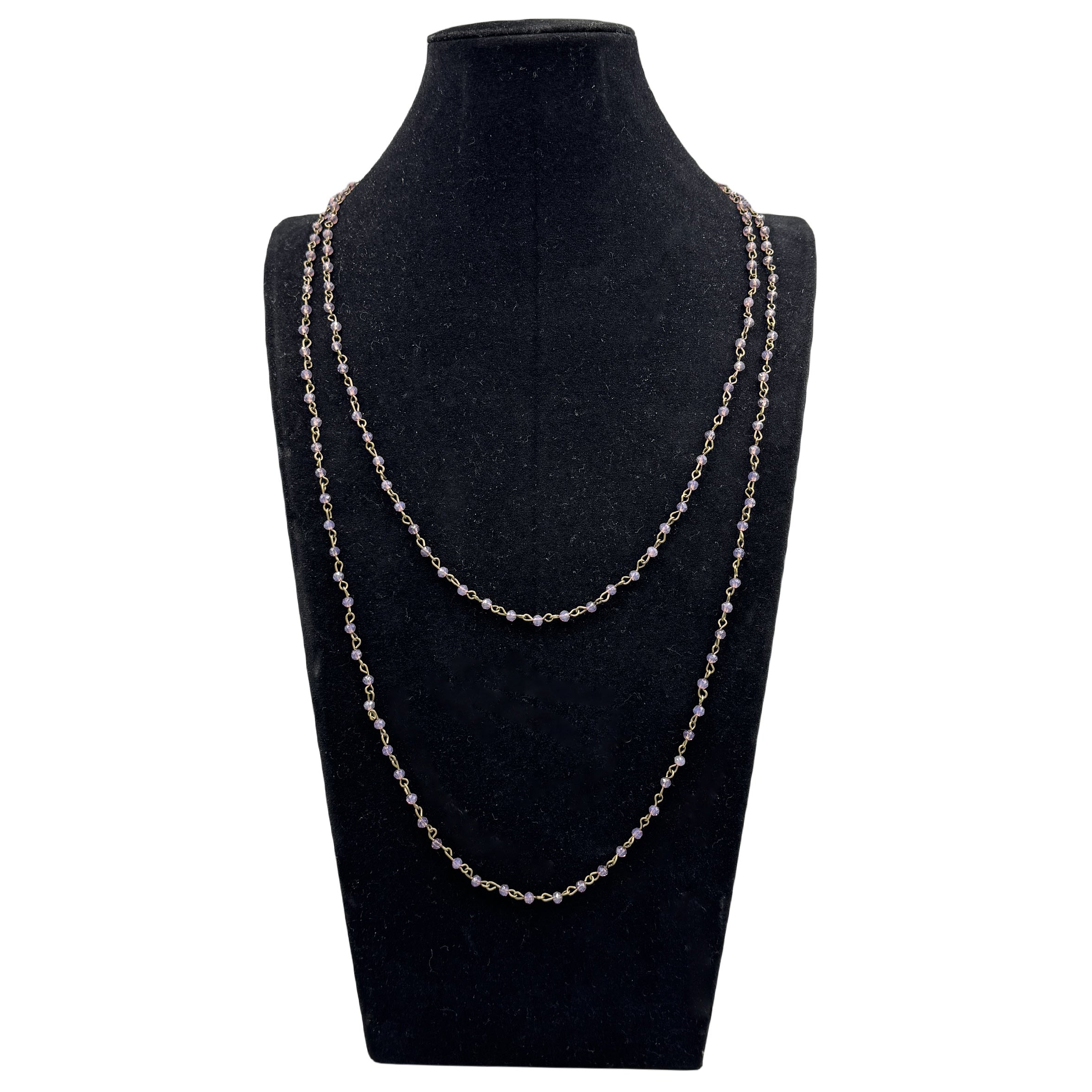 Crystal Beads Chain Necklace N1163-114-BZ