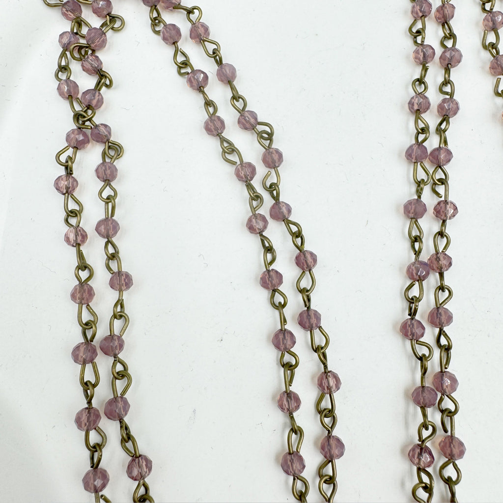 Crystal Beads Chain Necklace N1163-114-BZ
