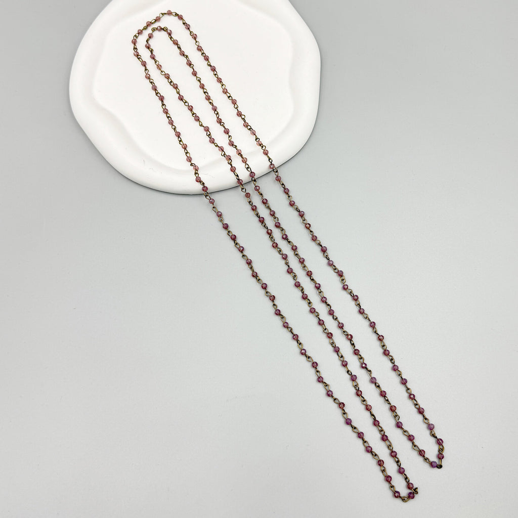 Crystal Beads Chain Necklace N1163-114-BZ
