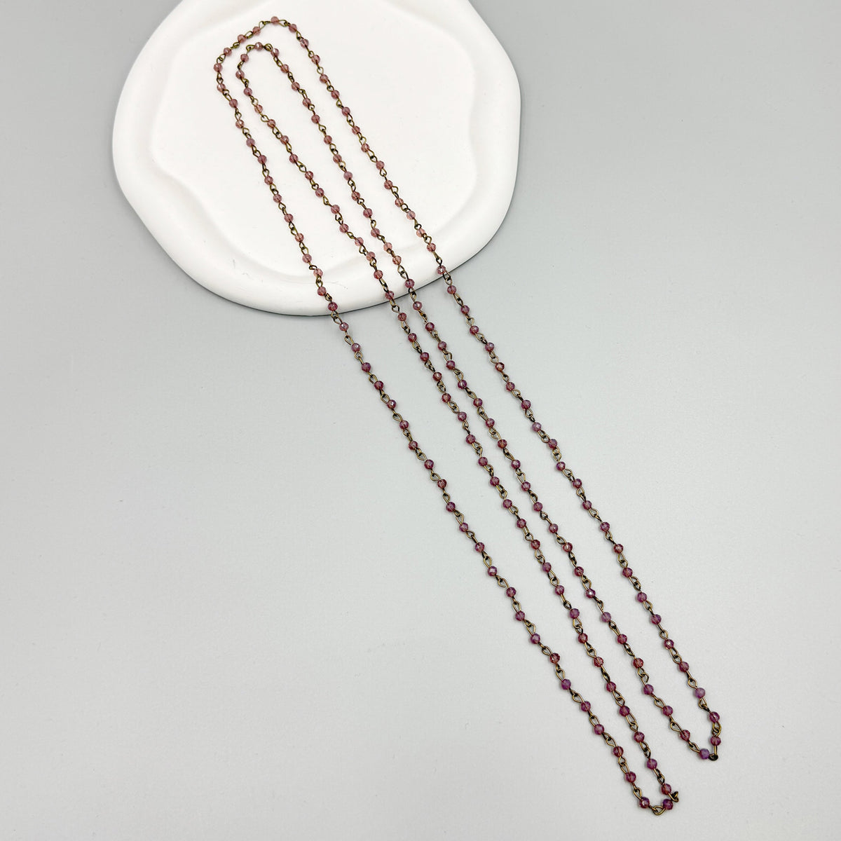 Crystal Beads Chain Necklace N1163-114-BZ