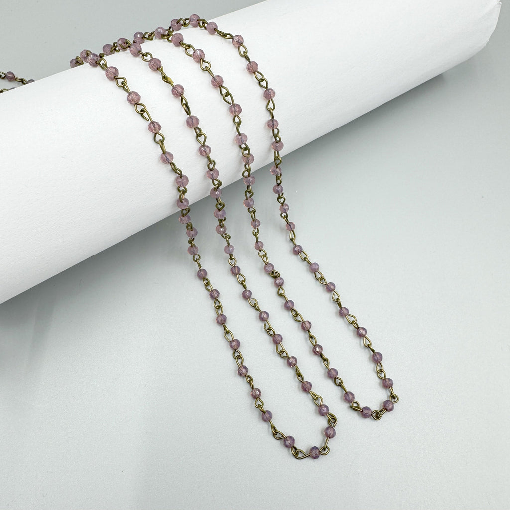 Crystal Beads Chain Necklace N1163-114-BZ