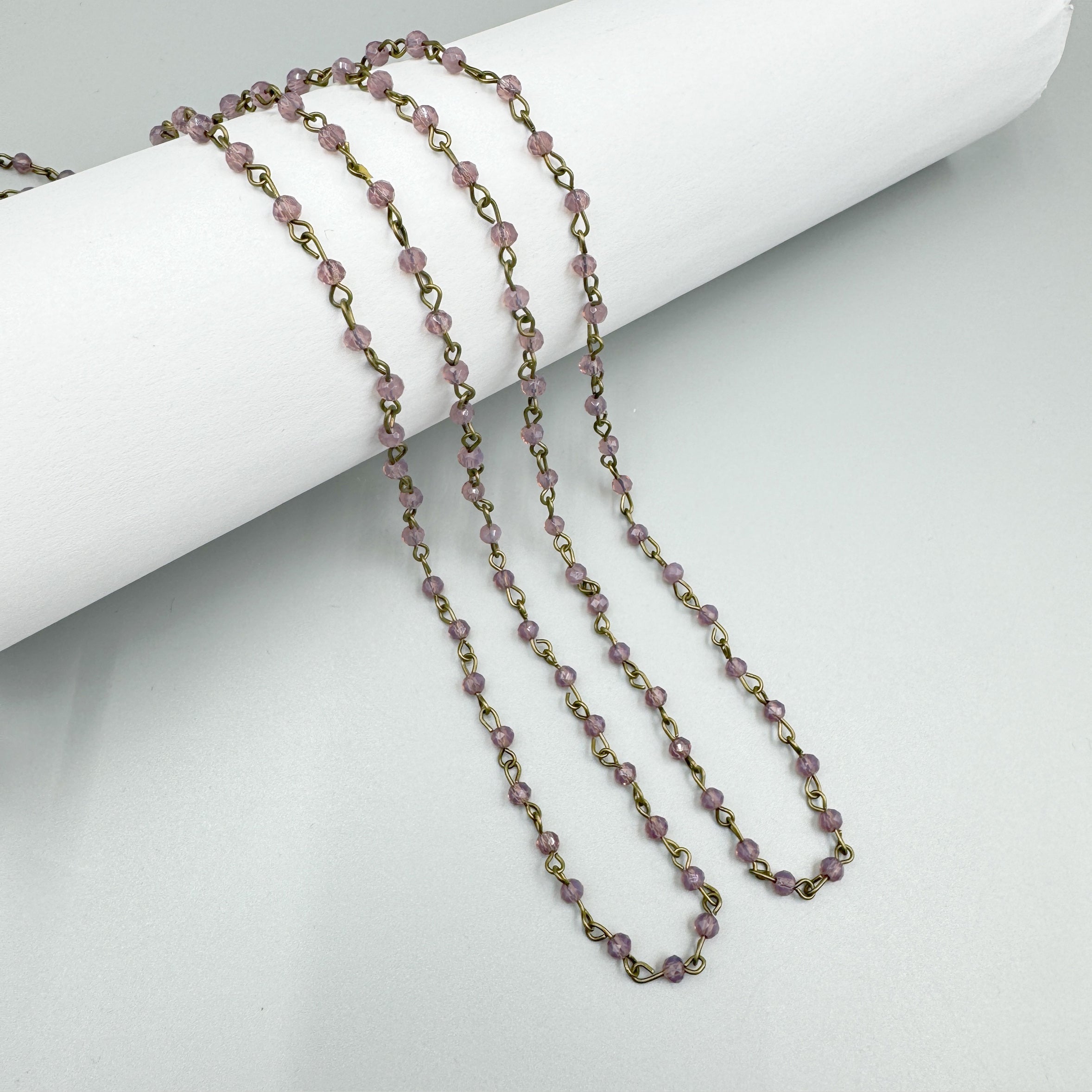 Crystal Beads Chain Necklace N1163-114-BZ