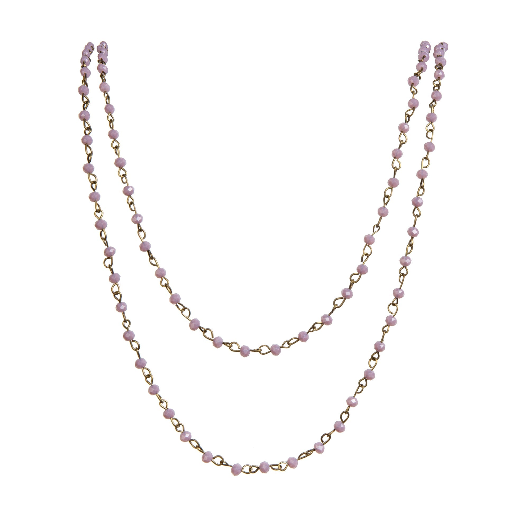 Crystal Beads Chain Necklace N1163-114-BZ