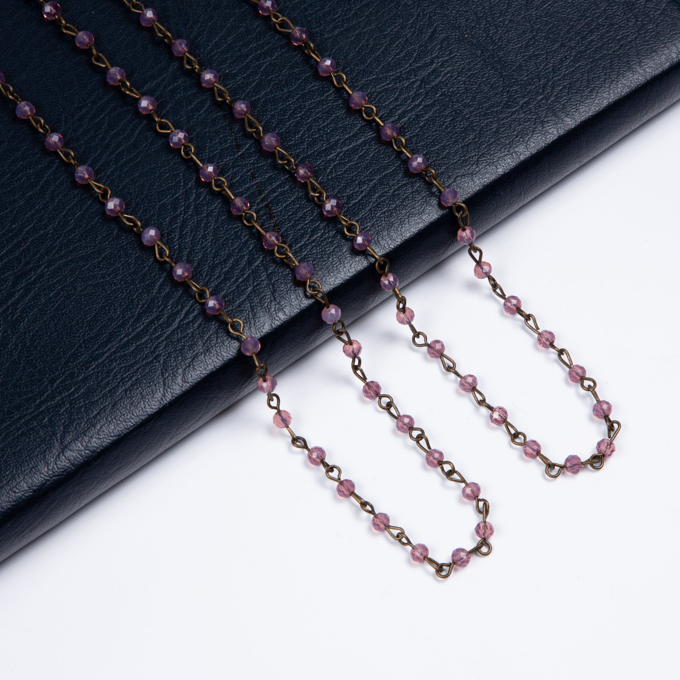 Crystal Beads Chain Necklace N1163-114-BZ