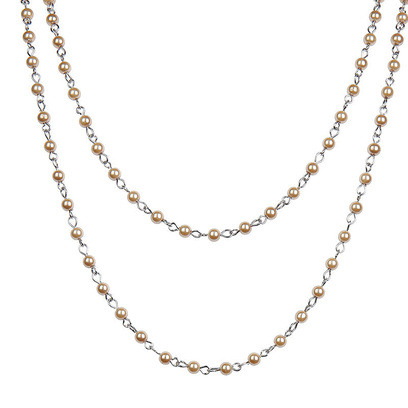 Crystal Beads Chain Necklace N1163-115-WH