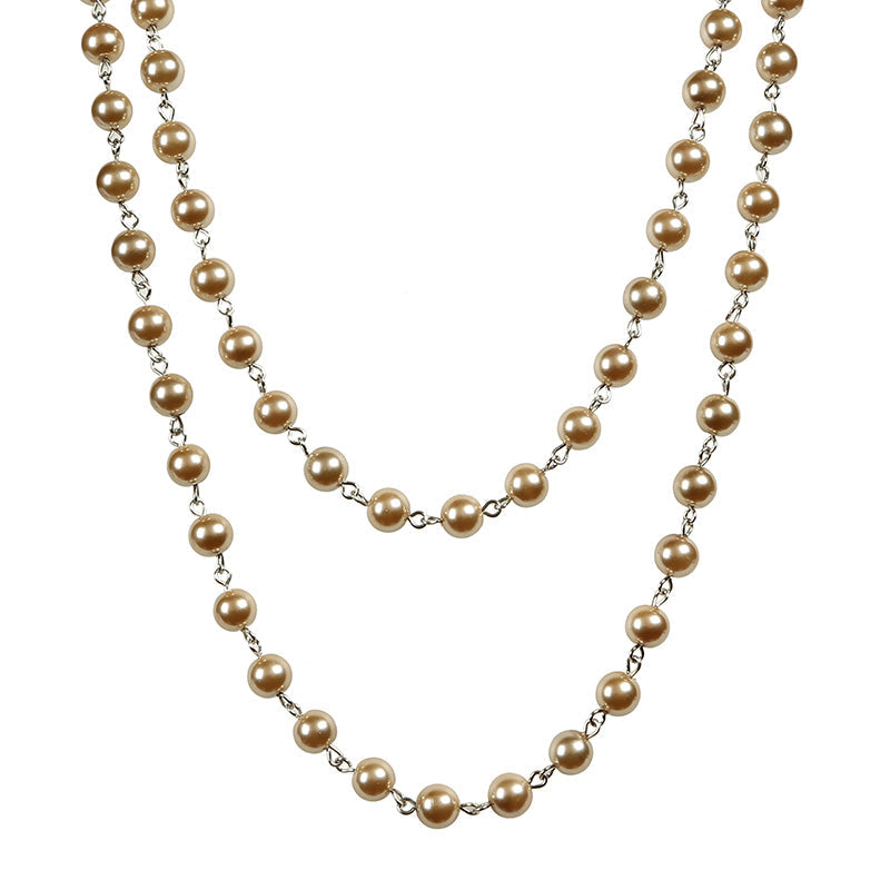 Crystal Beads Chain Necklace N1163-115-WH