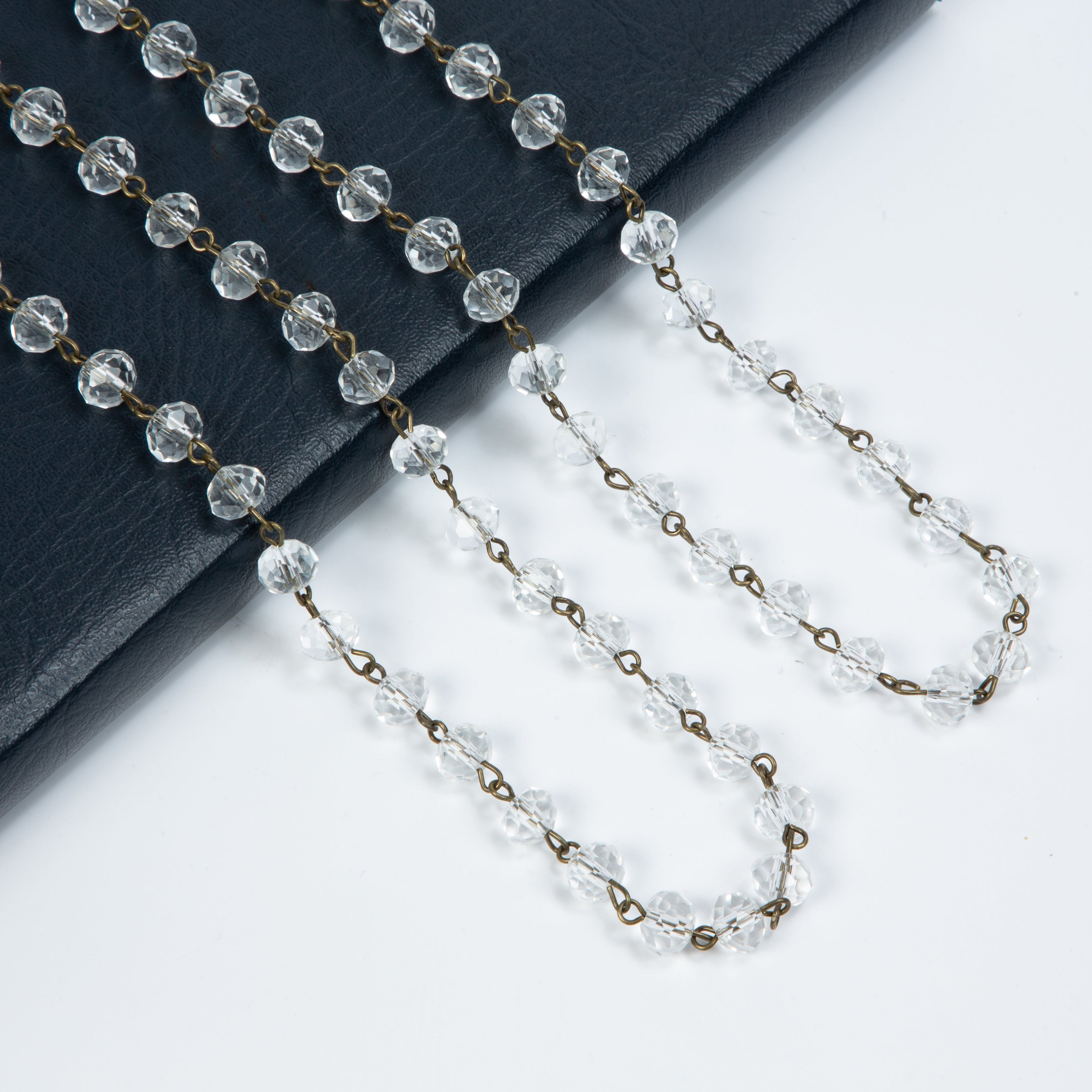 Crystal Beads Chain Necklace N1163-116-BZ