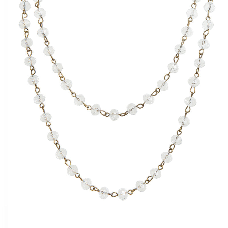 Crystal Beads Chain Necklace N1163-116-BZ