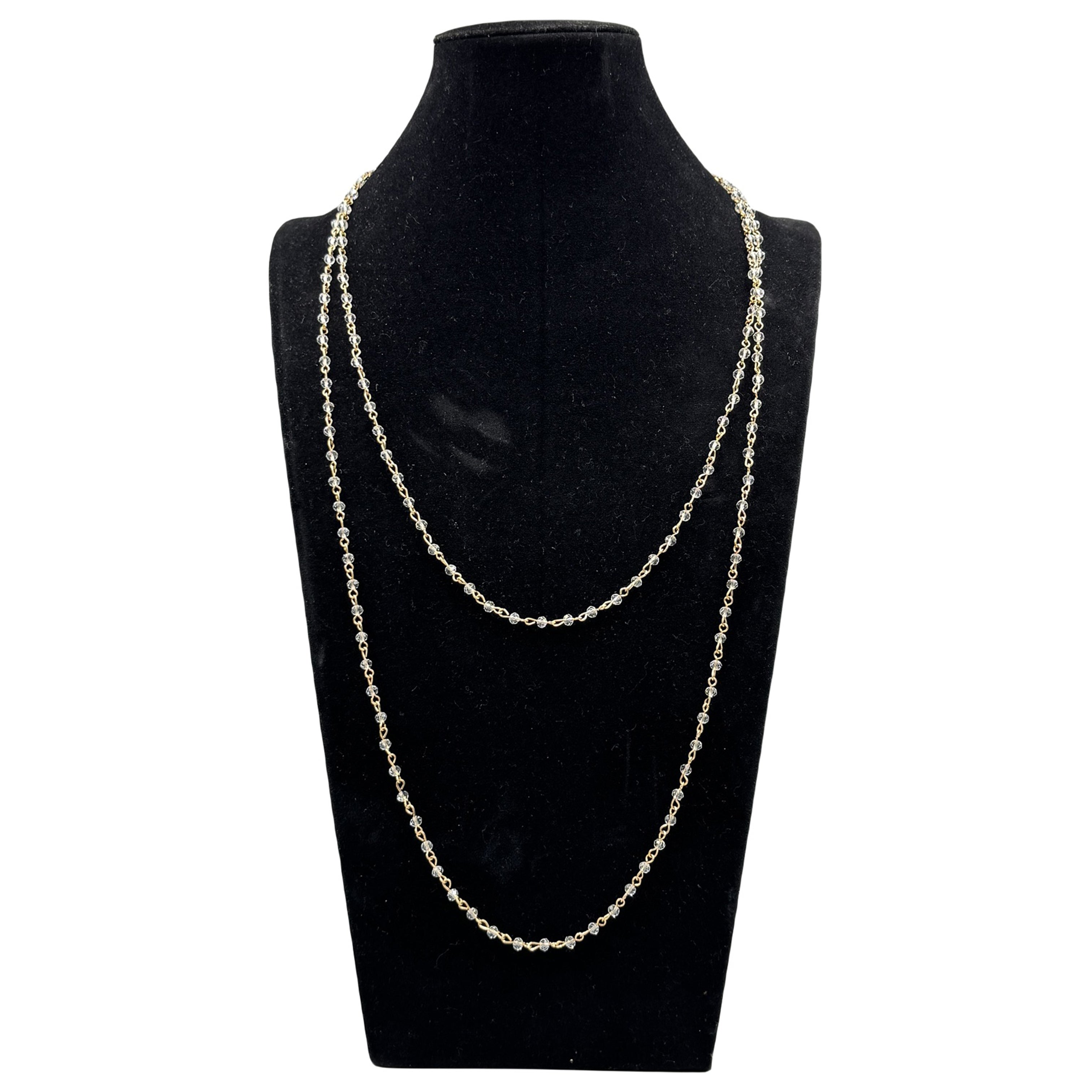Crystal Beads Chain Necklace N1163-116-GD
