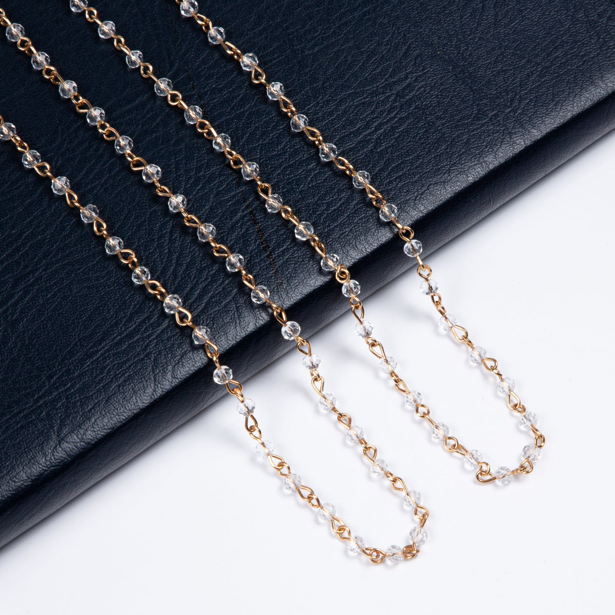 Crystal Beads Chain Necklace N1163-116-GD