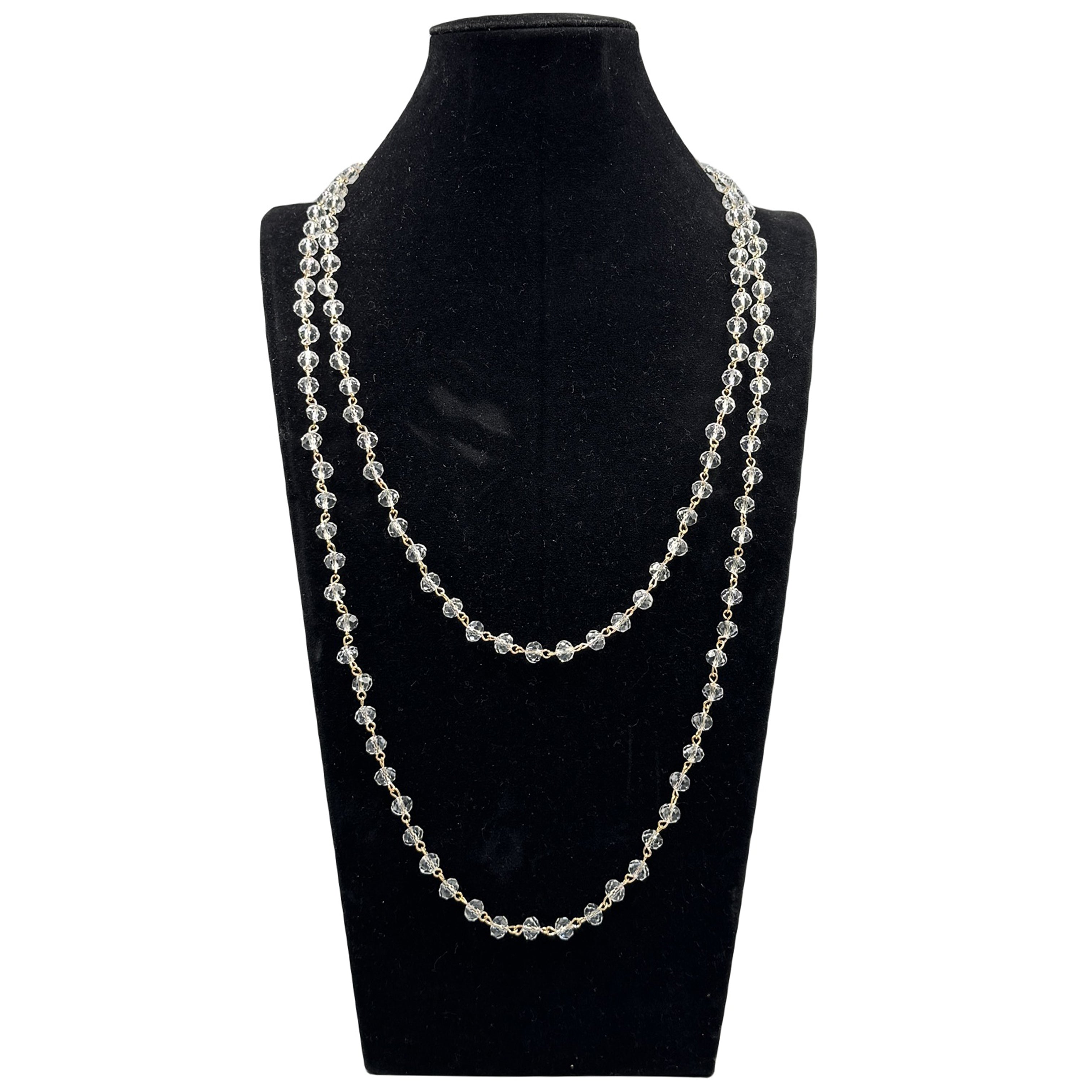 Crystal Beads Chain Necklace N1163-116-GD