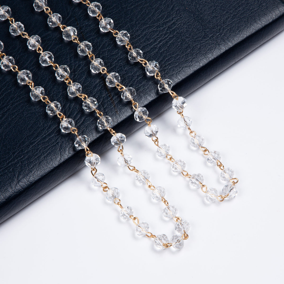 Crystal Beads Chain Necklace N1163-116-GD