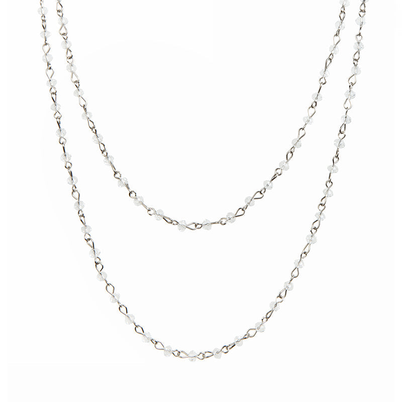 Crystal Beads Chain Necklace N1163-116-SL