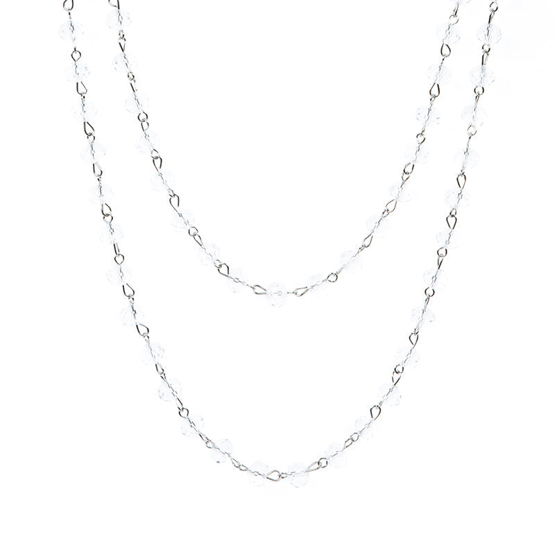 Crystal Beads Chain Necklace N1163-116-SL