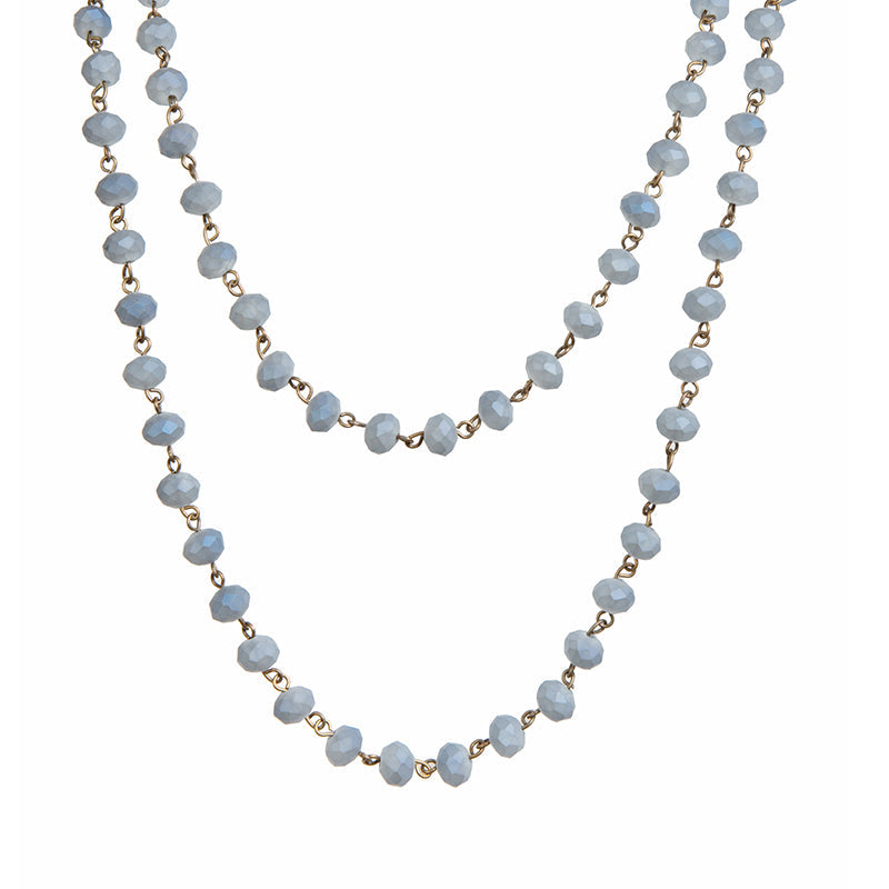 Crystal Beaded Chain Necklace N1163-118-BZ